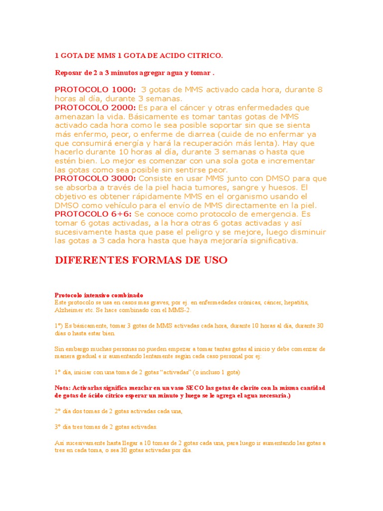 Protocolos MMS | PDF | Herida | Cáncer
