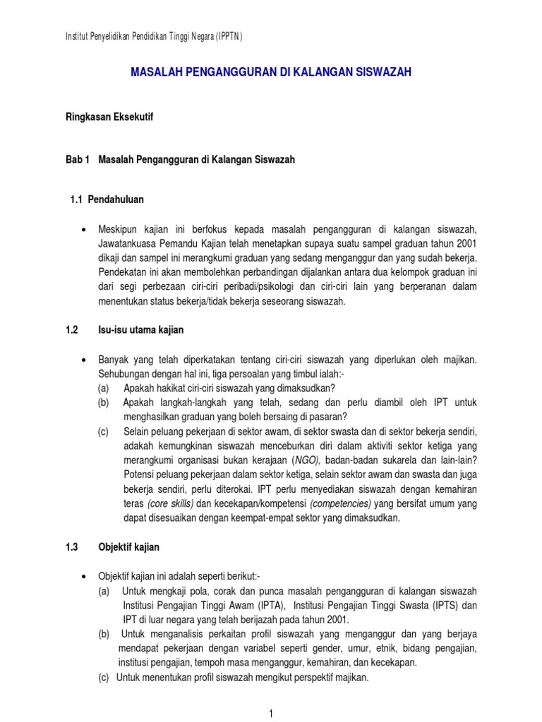Pengangguran Siswazah  PDF