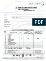 Water Consumption Calculation Sheet - Dewa