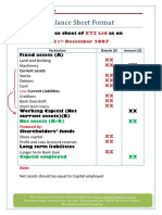 Balance Sheet Format PDF