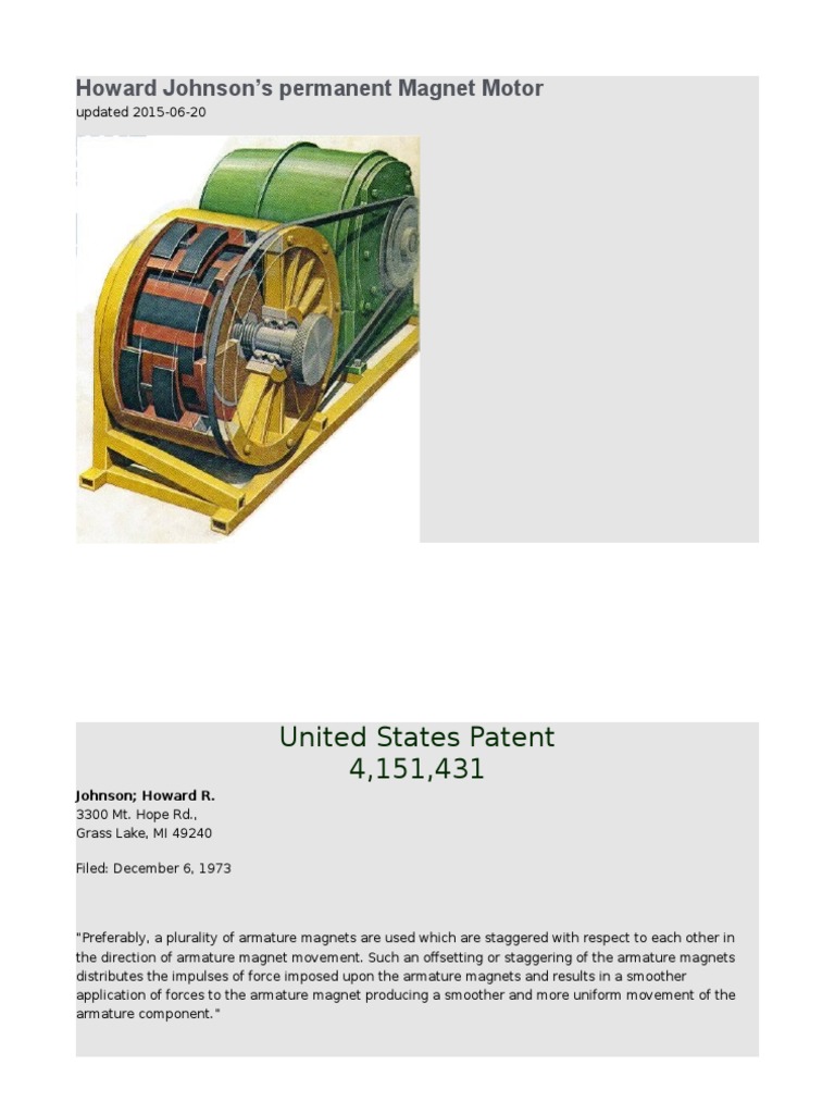 Amazing Motor An Examination of Howard Johnson's