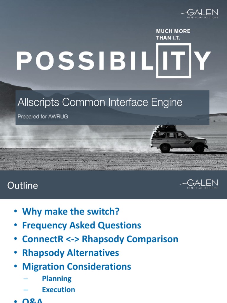 Allscripts Common Interface Engine Presentation For Allscripts West ...
