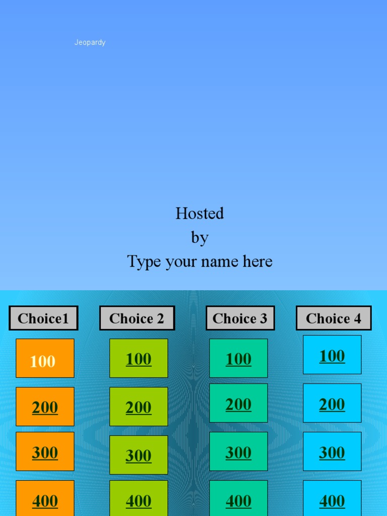 Jeopardy Template Pdf