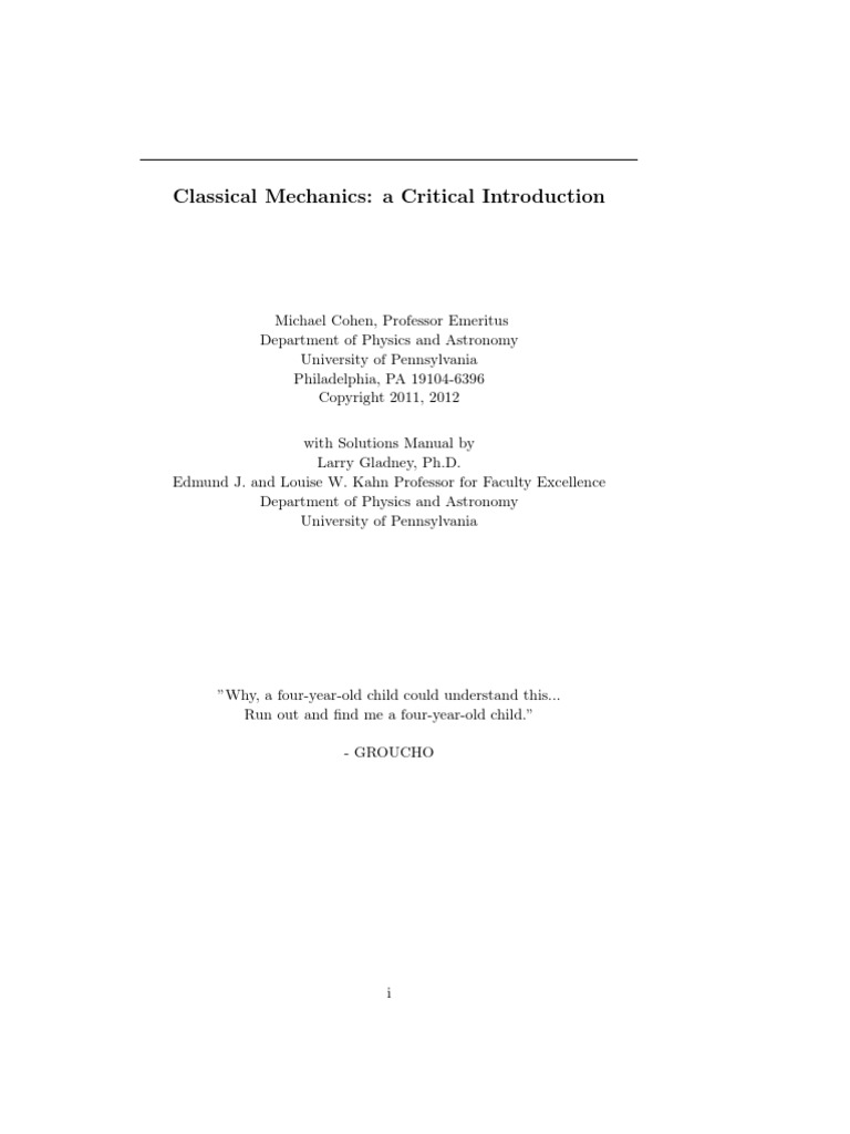 Classical Mechanics | PDF | Acceleration | Force