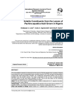 Volatile Constituents From The Leaves of Pachira Aquatica Aubl Grown in Nigeria