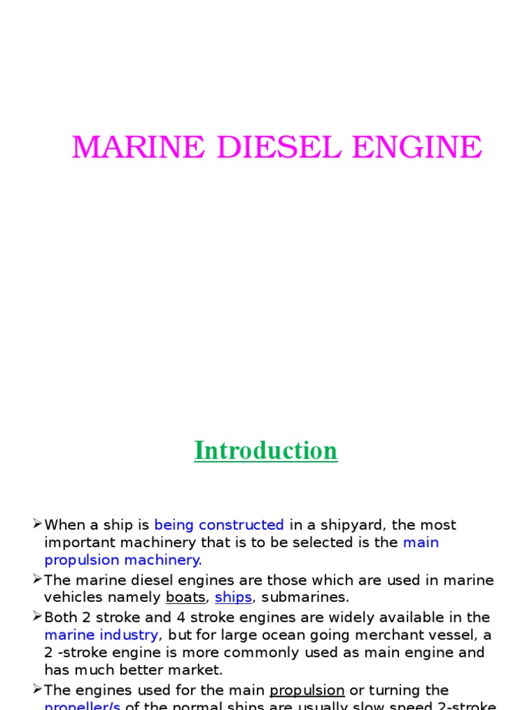 Overview of Marine Diesel Engines | PDF | Internal Combustion Engine ...