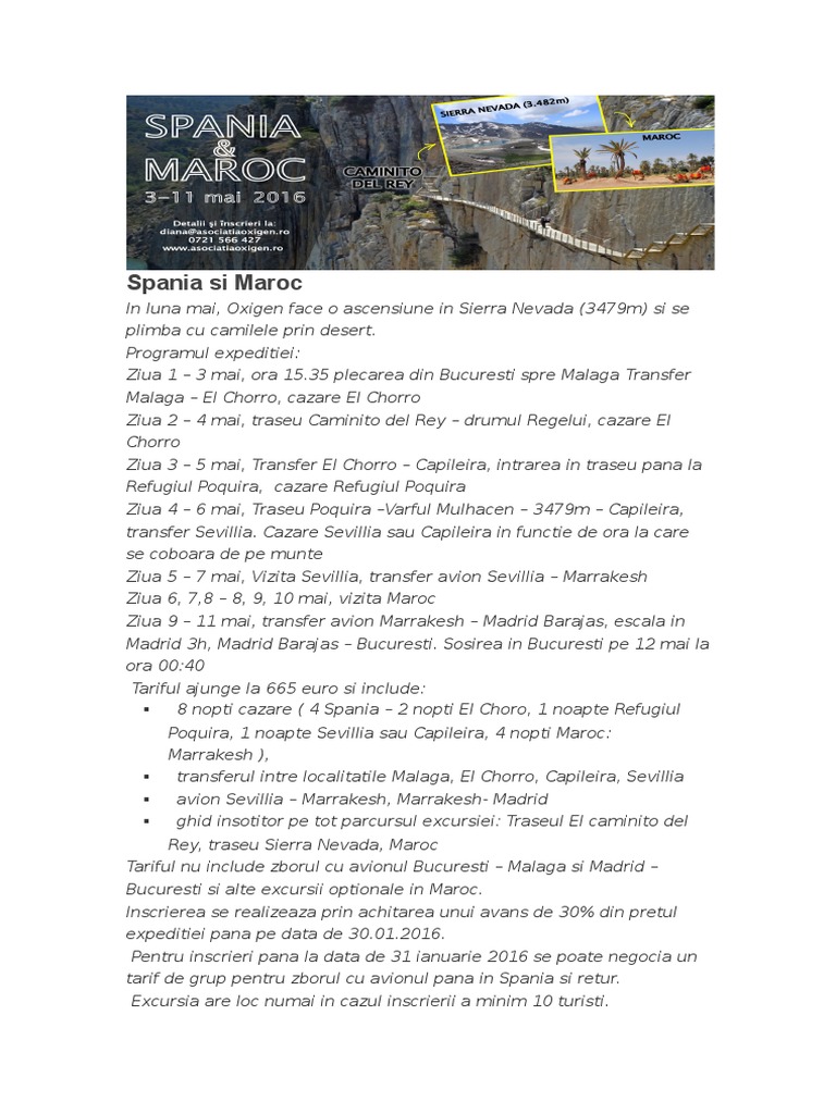Spania Si Maroc Cu Asociatia Oxigen