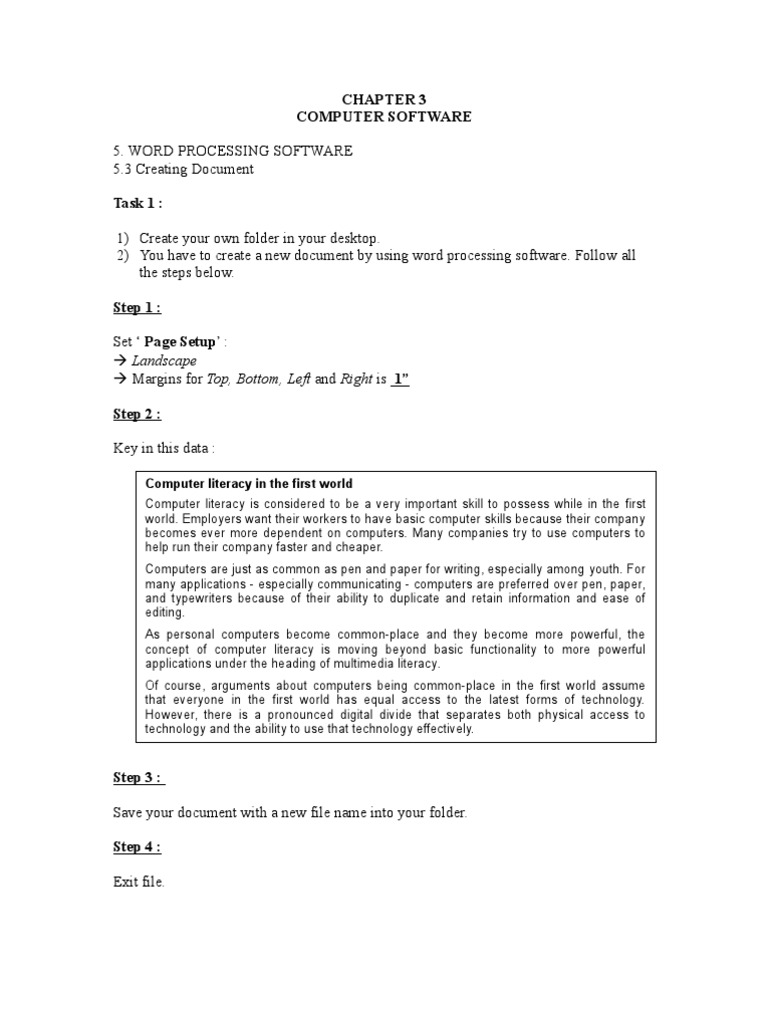 Word Processing Document Creation Guide | PDF