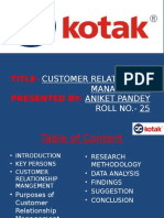 Customer Relationship Management Aniket Pandey ROLL NO.-25: Title - Presented by