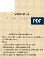 ACCA F4 Chapter 11 Artilces of Incorportaion