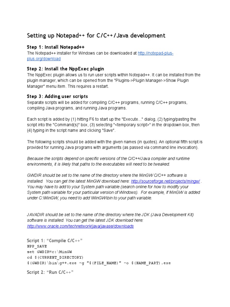 Notepad++ Setup for Java Development | PDF | Java (Programming Language ...