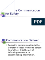 Effective Communication For Safety