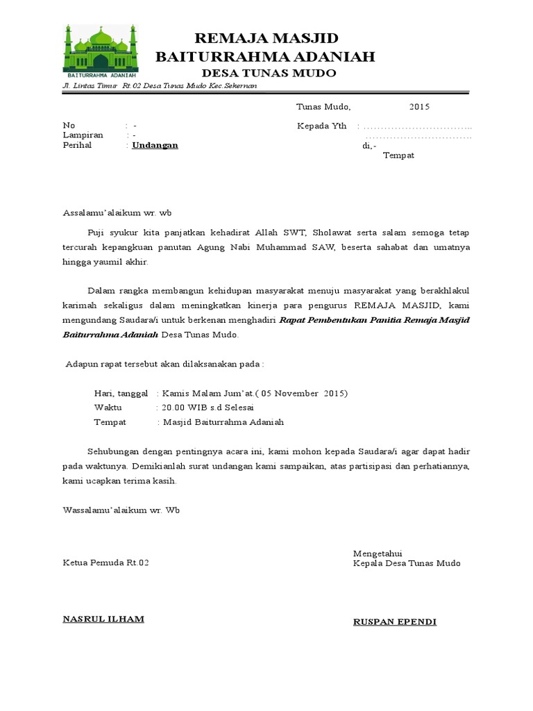 Undangan Remaja Masjid  PDF