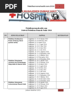 Jadwal Pelatihan Rumah Sakit 2016