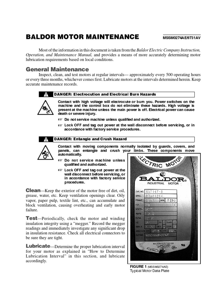 Baldor Motor Lubrication Bearing (Mechanical