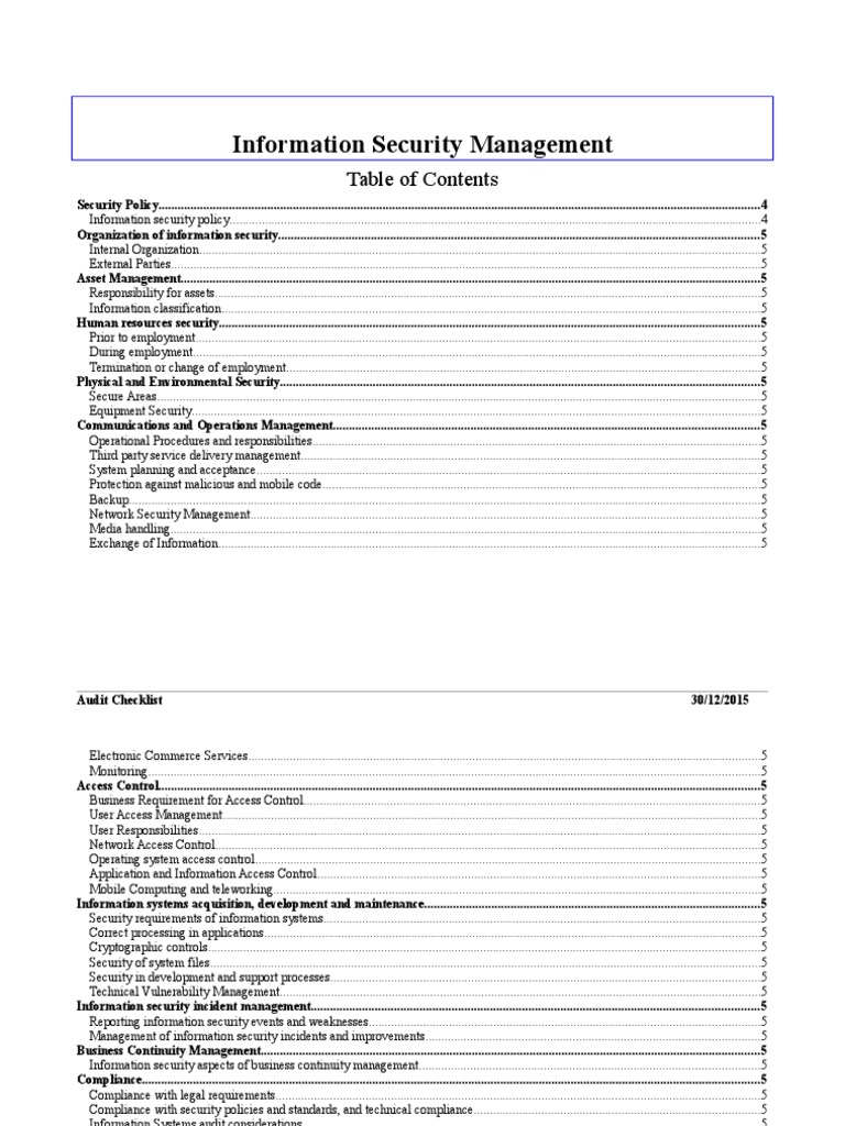 Information Security Management Guide | PDF | Information Security | Audit