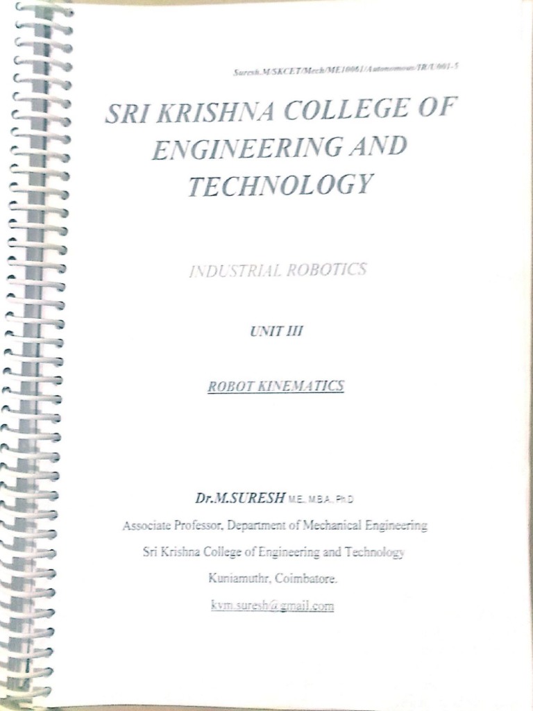 Robotics UNIT 3 | PDF