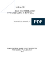 Desentralisasi Dalam Kerangka Otonomi Daerah Di Indonesia