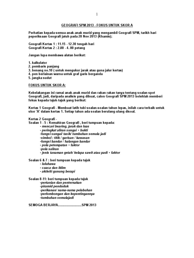 Geografi Spm 2013 Pdf