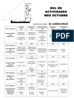 ROL de Actividades Mes de Octubre 2015