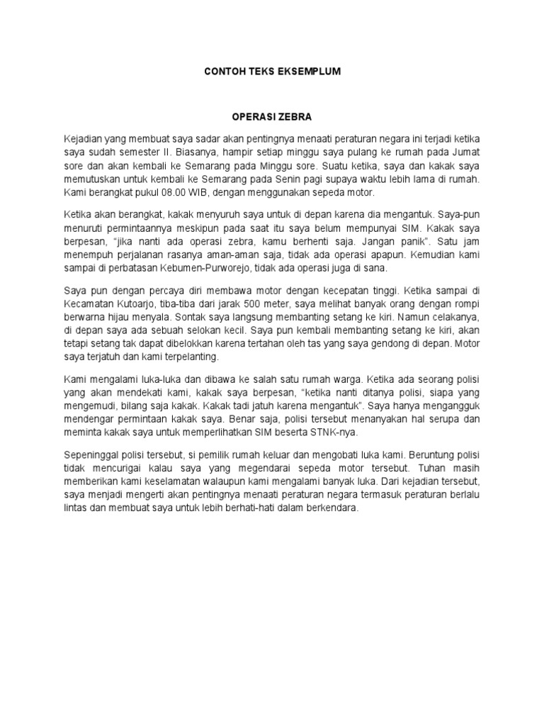 Contoh Teks Eksemplum Singkat Pendidikan Nasi