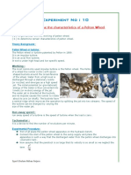 Experiment No: 10: To Determine The Characteristics of A Pelton Wheel