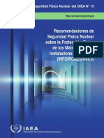 Recomendaciones de Seguridad Nuclear Sobre Protección Física de Los Materiales Nucleares y Las Instalaciones Nucleares