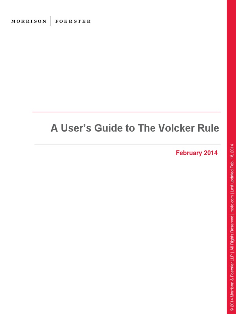 Users Guide To The Volcker Rule | PDF | Volcker Rule | Securities (Finance)