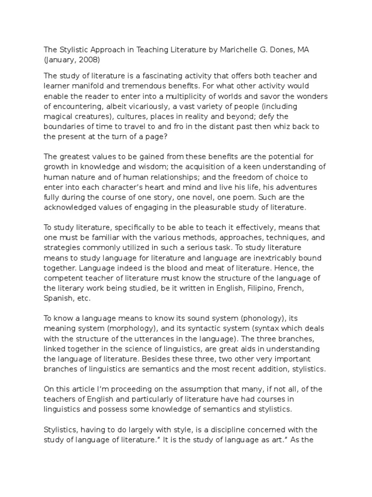 the-stylistic-approach-in-teaching-literature-by-marichelle-g-pdf