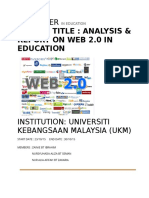 Report Title: Analysis & Report On Web 2.0 in Education: Computer