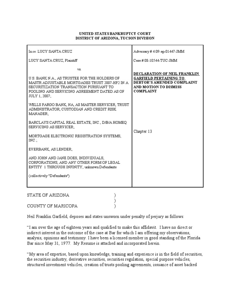 Expert Witness Testimony Example Neil Garfield Living Lies