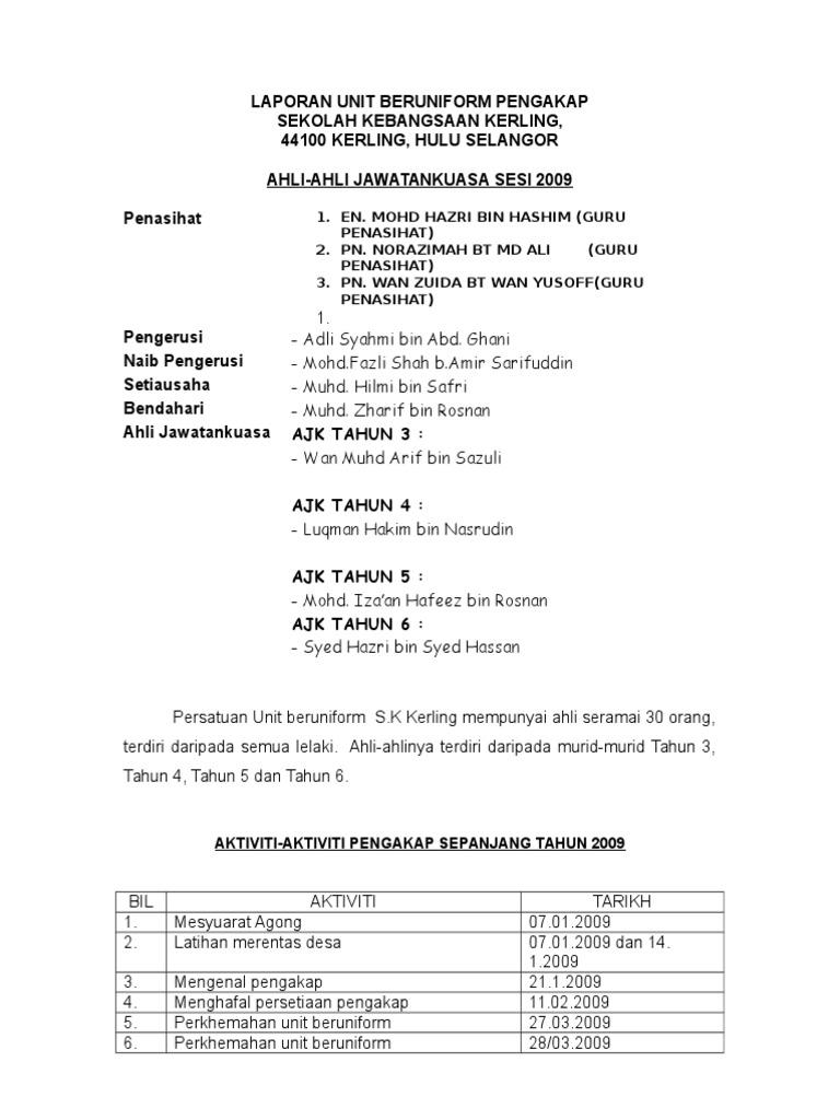 Laporan Unit Beruniform Pengakap Pdf