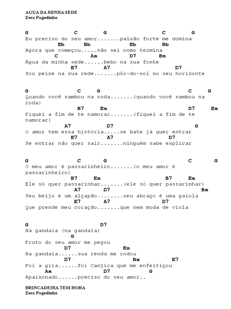 ginga brasil especial spc  Cifras de musicas, Cifras simplificadas, Sambas  antigos