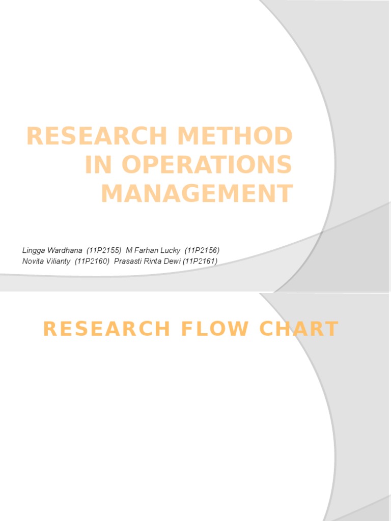 Research Method in Operations Management: Group 7 Presents | PDF ...