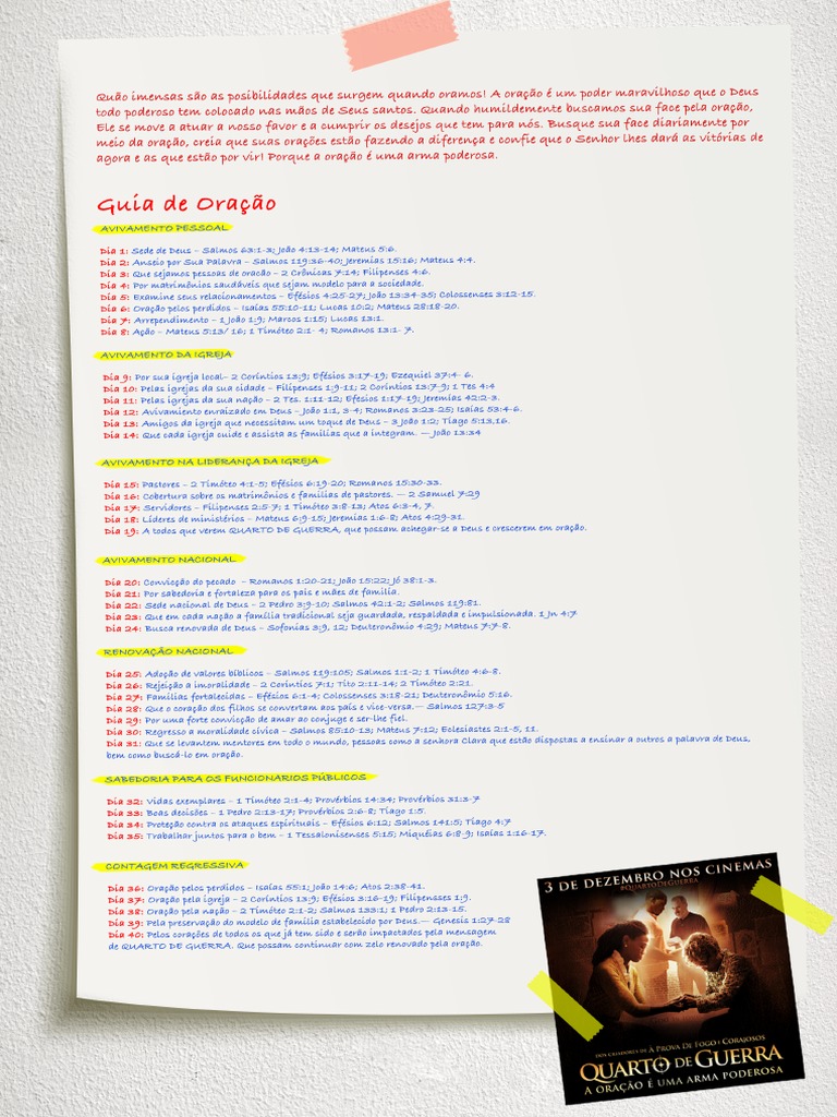 Guia de Oração - Quarto de Guerra PDF | PDF