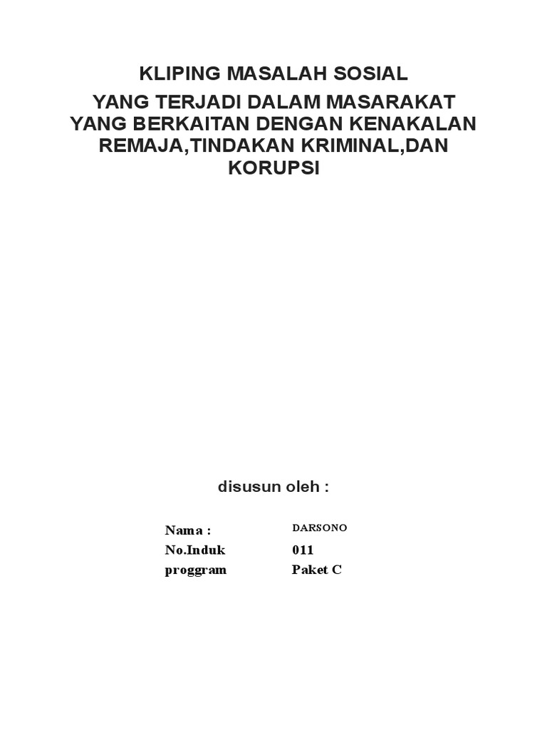KLIPING MASALAH SOSIAL