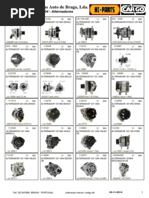 Catálogo de Alternadores Automotrices | PDF | Industria del