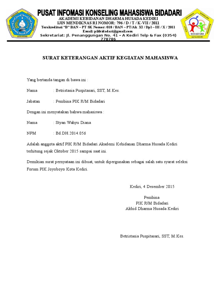 Surat Berhenti Belajar Ukm