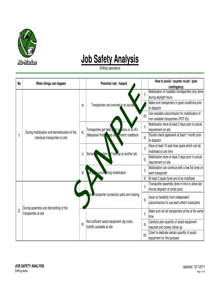 JSA Shifting Tire Transport