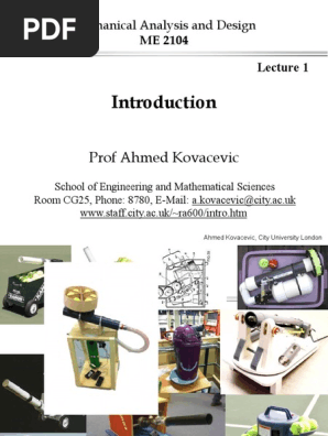 Mechanical Analysis And Design Engineering Design Process Design