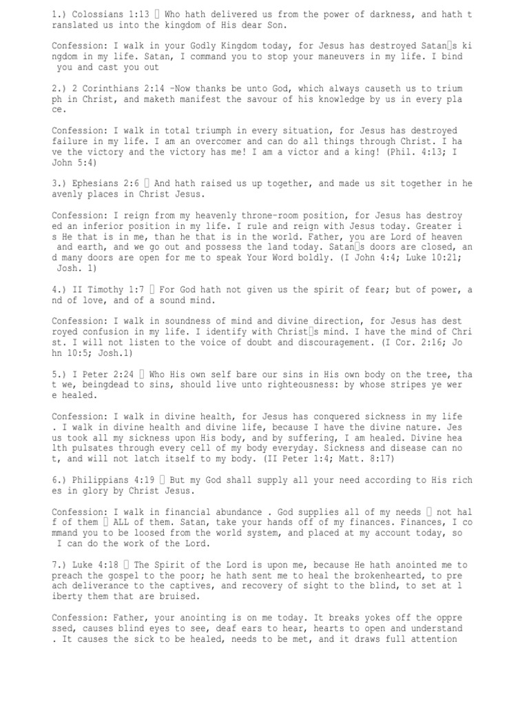 10 Scriptural Confessions | PDF | Confession (Religion) | Saint Peter