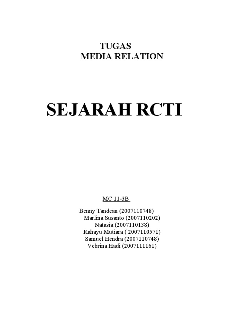 Sejarah dan Struktur RCTI | PDF