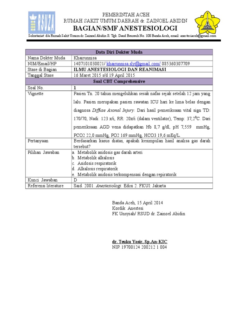 Form Vignette Anestesi