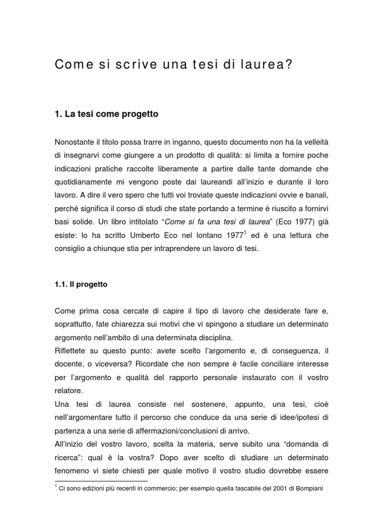 Come Si Scrive Una Tesi Di Laurea