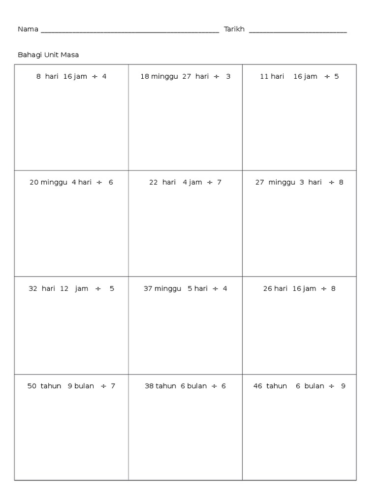 Bahagi Unit Masa Tahun 4 Pdf