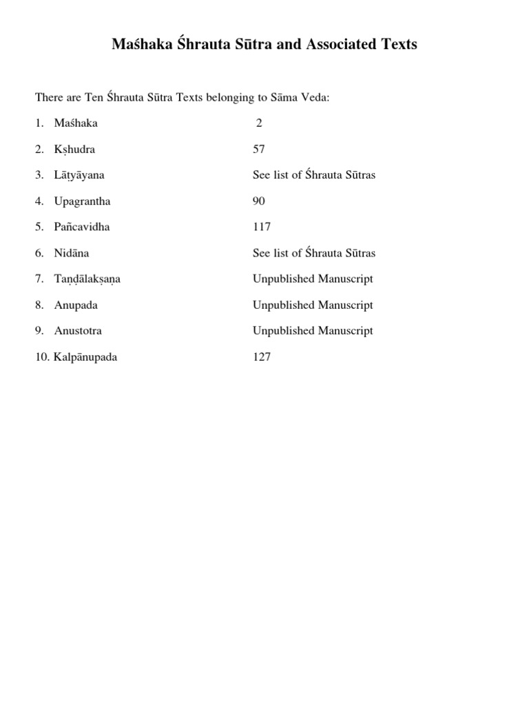 Mashaka Shrauta Sutra | PDF