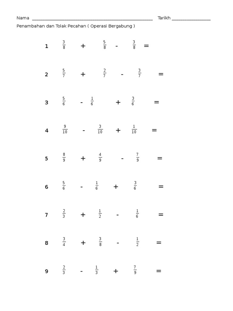 Pecahan Operasi Bergabung Pdf