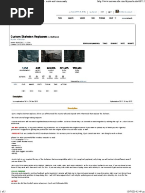 Custom Skeleton Replacers At Skyrim Nexus Mods And Community Pdf Internet Forum Computing And Information Technology