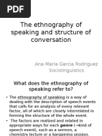 Download The Ethnography of Speaking and Structure of Conversation by Ana Maria Garcia Rodriguez SN294372605 doc pdf