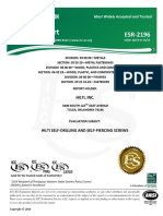 ICC ESR-2196 For Self-Drilling and Self-Piercing Screws Approval Document ASSET DOC LOC 36